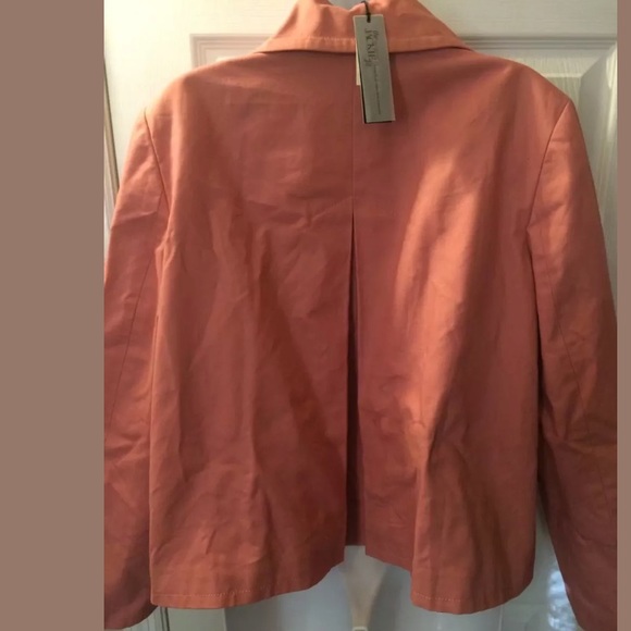 New TALBOTS Jackie Fit Jacket Coat Pink Blush Double Breasted Pockets Lined Knit - Picture 7 of 8